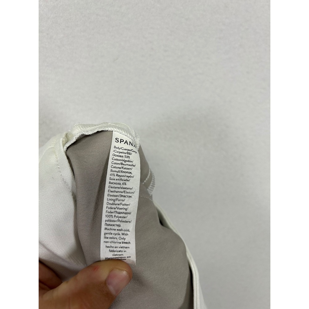 Professional Spanx Womens Medium White Stretch Twill Ankle Pull On Shaping Pants - Picture 8 of 11